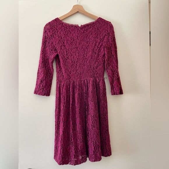 Kensie Women's Mini Dress in Burgundy Lace - Picture 2 of 6
